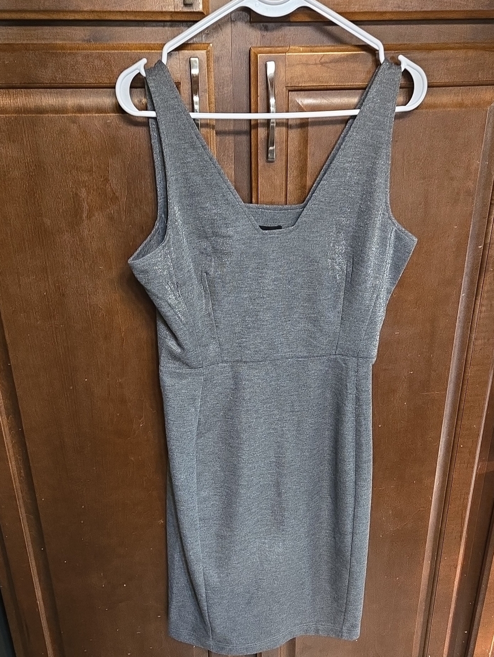 Betabrand Heather Gray Midi Sheath Dress